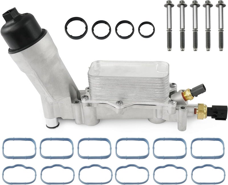 ZARDETO 926-959 Upgrade Aluminum Engine Oil Filter Housing Oil Cooler Kit for 2011-2016 Dodge Challenger Charger Journey Caravan Durango Jeep Wrangler Grand Cherokee Chrysler 200 300 Ram ProMaster 3.6 926-876 - Image 1
